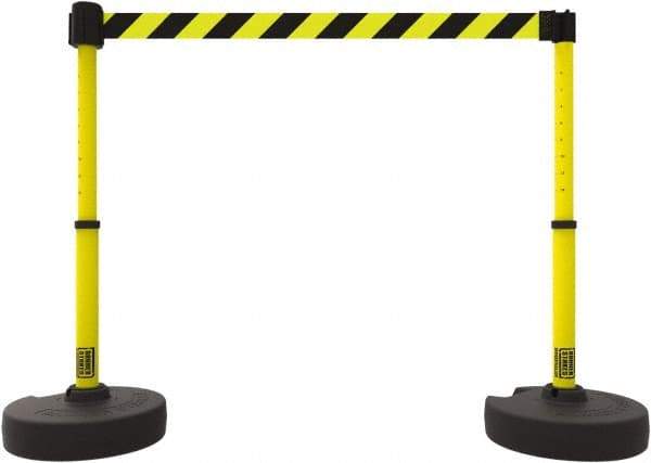 Banner Stakes - 42" High Plastic Pedestrian Barrier - 15' Long Rope - Exact Tool & Supply