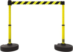 Banner Stakes - 42" High Plastic Pedestrian Barrier - 15' Long Rope - Exact Tool & Supply