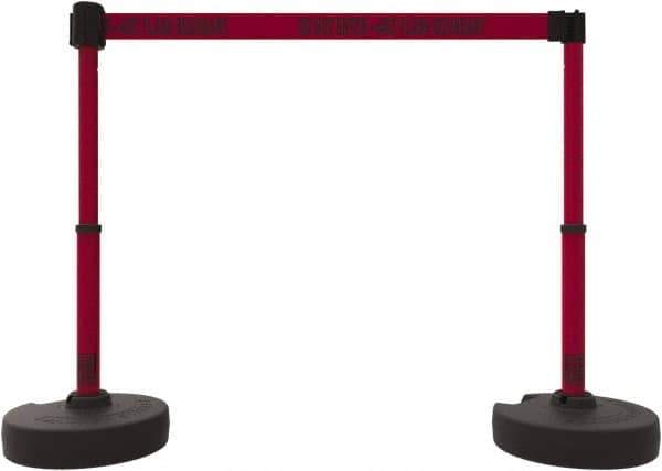 Banner Stakes - 42" High Plastic Pedestrian Barrier - 15' Long Rope - Exact Tool & Supply