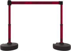 Banner Stakes - 42" High Plastic Pedestrian Barrier - 15' Long Rope - Exact Tool & Supply