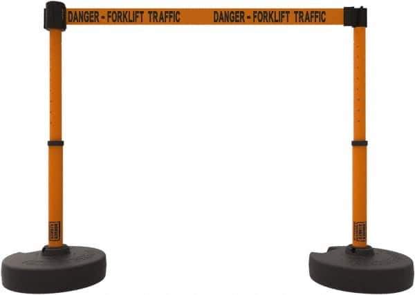 Banner Stakes - 42" High Plastic Pedestrian Barrier - 15' Long Rope - Exact Tool & Supply