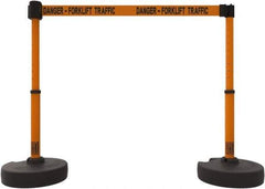 Banner Stakes - 42" High Plastic Pedestrian Barrier - 15' Long Rope - Exact Tool & Supply