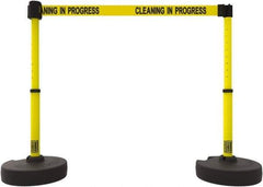 Banner Stakes - 42" High Plastic Pedestrian Barrier - 15' Long Rope - Exact Tool & Supply