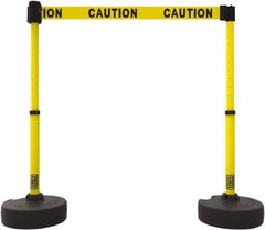 Banner Stakes - 42" High Plastic Pedestrian Barrier - 15' Long Rope - Exact Tool & Supply