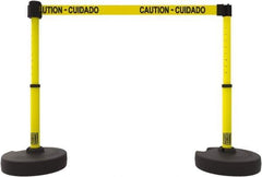 Banner Stakes - 42" High Plastic Pedestrian Barrier - 15' Long Rope - Exact Tool & Supply