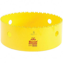 Starrett - 6" Diam, 2" Cutting Depth, Hole Saw - High Speed Steel Saw, Toothed Edge - Exact Tool & Supply