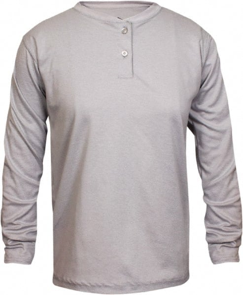 National Safety Apparel - Size XL Gray Flame Resistant/Retardant Long Sleeve T-Shirt - Exact Tool & Supply