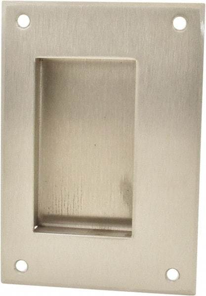 Hager - 3-1/2" Overall Width x 5" Overall Height, 3/4" Recess Depth, Recessed Pull - Stainless Steel, 3-1/16" Recess Height x 1-3/4" Recess Width, 2-13/16" Center to Center - Exact Tool & Supply