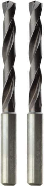 Seco - Letter P 140° Solid Carbide Jobber Drill - TiAlN Finish, Right Hand Cut, Spiral Flute, Cylindrical Shank, 118mm OAL, Standard Point - Exact Tool & Supply