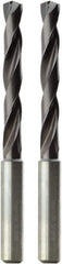 Seco - Letter P 140° Solid Carbide Jobber Drill - TiAlN Finish, Right Hand Cut, Spiral Flute, Cylindrical Shank, 118mm OAL, Standard Point - Exact Tool & Supply