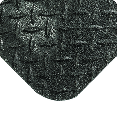 Diamond Plate with GritWorks Floor Mat - 2' x 3' x 15/16" Thick - (Black Diamond Plate Sponge Cote Coating) - Exact Tool & Supply