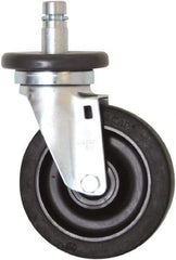Eagle MHC - 5" Diam x 1-1/4" Wide x 8-1/4" OAH Stem Mount Swivel Caster - Rubber, 300 Lb Capacity, Plain Bearing, 1" Round Stem - Exact Tool & Supply