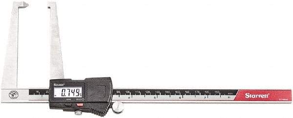 Starrett - 0 to 6" Range 0.0005" Resolution, Electronic Caliper - Stainless Steel with 1-1/2" Stainless Steel Jaws - Exact Tool & Supply