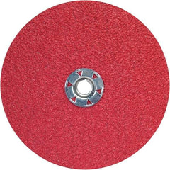 Norton - 7" Diam 5/8-11 Threaded Hole 60 Grit Fiber Disc - Ceramic Alumina, 8,600 Max RPM - Exact Tool & Supply