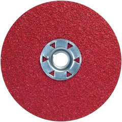 Norton - 4-1/2" Diam 5/8-11 Threaded Hole 50 Grit Fiber Disc - Ceramic Alumina, 11,000 Max RPM - Exact Tool & Supply