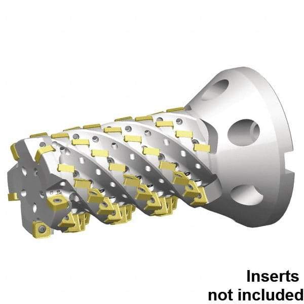 Kennametal - 115 Inserts, 3" Cut Diam, 46.2mm Arbor Diam, 9.2938" Max Depth of Cut, Indexable Square-Shoulder Face Mill - 0° Lead Angle, 11-1/2" High, SNHJ1206.. Insert Compatibility, Through Coolant, Series HARVI Ultra 8X - Exact Tool & Supply