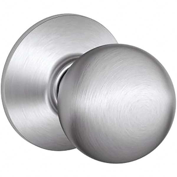 Schlage - 1-3/8 to 1-3/4" Door Thickness, Satin Chrome Passage Knob Lockset - Exact Tool & Supply
