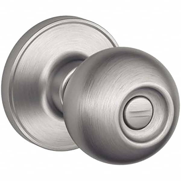 Schlage - 1-3/8 to 1-3/4" Door Thickness, Satin Stainless Steel Privacy Knob Lockset - Exact Tool & Supply