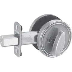 Schlage - 1-5/8 to 1-3/4" Door Thickness, Satin Stainless Steel Finish, One Sided Deadbolt - Exact Tool & Supply