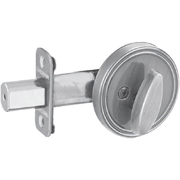 Schlage - 1-5/8 to 1-3/4" Door Thickness, Satin Stainless Steel Finish, One Sided Deadbolt - Exact Tool & Supply