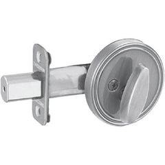 Schlage - 1-5/8 to 1-3/4" Door Thickness, Satin Stainless Steel Finish, One Sided Deadbolt - Exact Tool & Supply