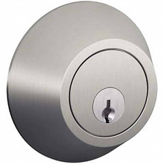 Schlage - 1-5/8 to 1-3/4" Door Thickness, Satin Nickel Finish, Single Cylinder Deadbolt - Exact Tool & Supply