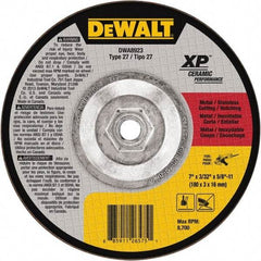 DeWALT - 7" Wheel Diam, 3/32" Wheel Thickness, 5/8" Arbor Hole, Type 27 Depressed Center Wheel - Fine/Coarse Grade, Ceramic, 8,700 Max RPM - Exact Tool & Supply