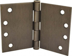 Hager - 6" Wide x 4" High Square Corner Residential Hinge - Square Edge, Steel, Oil Rubbed Bronze Finish - Exact Tool & Supply