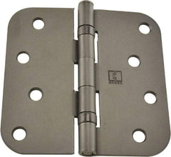 Hager - 4" Wide x 4" High 5/8 Radius Residential Hinge - Round Edge, Steel, Bronze Finish - Exact Tool & Supply