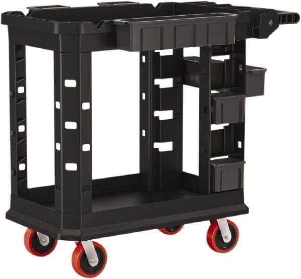 Suncast - 500 Lb Capacity, 19-1/2" Wide x 34-13/16" Long x 41-25/32" High Standard Utility Cart - 2 Shelf, Structural Foam, 4 Swivel Casters - Exact Tool & Supply