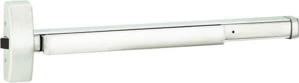 Stanley - 2' 4" to 3' Door Width Rim Exit Device - Fire Rated, Satin Stainless Steel Finish - Exact Tool & Supply
