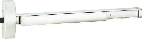 Stanley - 2' 4" to 3' Door Width Rim Exit Device - Fire Rated, Satin Stainless Steel Finish - Exact Tool & Supply