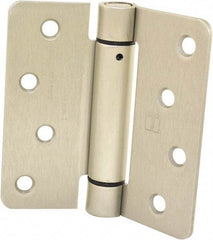 Hager - 4" Wide x 4" High Special Residential Residential Hinge - Round Edge, Steel, Satin Nickel Finish - Exact Tool & Supply