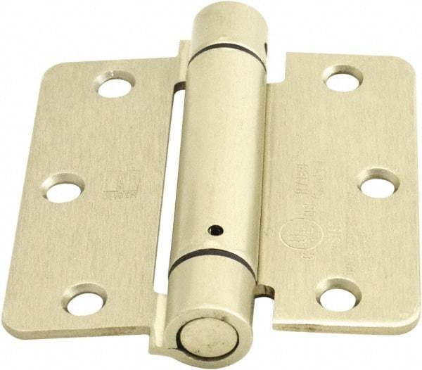 Hager - 3-1/2" Wide x 3-1/2" High Special Residential Residential Hinge - Round Edge, Steel, Satin Nickel Finish - Exact Tool & Supply
