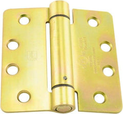 Hager - 4" Wide x 4" High Standard Weight Ball Bearing Residential Hinge - Round Edge, Steel, Zinc Finish - Exact Tool & Supply