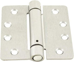 Hager - 4" Wide x 4" High Standard Weight Ball Bearing Residential Hinge - Round Edge, Steel, Satin Chrome Finish - Exact Tool & Supply