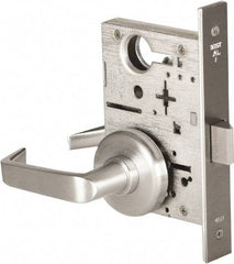Stanley - Passage Lever Lockset for 1-3/8 to 1-3/4" Thick Doors - 2-3/8 to 2-3/4" Back Set, Brass, Satin Chrome Finish - Exact Tool & Supply