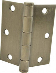 Hager - 3-1/2" Long x 3-1/2" Wide x 0.062" Thick, Steel Full Mortise Hinge - Oil Rubbed Bronze Finish, 5 Knuckles - Exact Tool & Supply