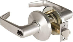 Stanley - Grade 1 Classroom Lever Lockset - 2-3/4" Back Set, Zinc, Satin Chrome Finish - Exact Tool & Supply