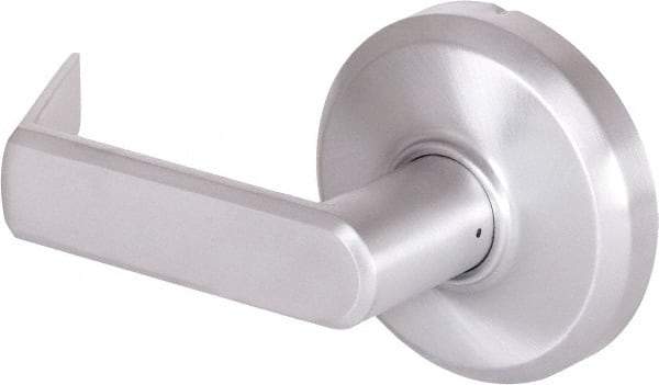 Stanley - Grade 2 Dummy Lever Lockset - 2-3/4" Back Set, Zinc, Satin Chrome Finish - Exact Tool & Supply