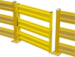 Steel King - Steel Self Closing Rail Safety Gate - Fits 48" Clear Opening, 43-3/4" Wide x 39" Door Height, 103 Lb, Safety Yellow - Exact Tool & Supply