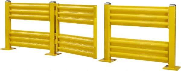 Steel King - Steel Self Closing Rail Safety Gate - Fits 48" Clear Opening, 43-3/4" Wide x 39" Door Height, 100 Lb, Safety Yellow - Exact Tool & Supply