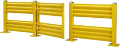 Steel King - Steel Self Closing Rail Safety Gate - Fits 48" Clear Opening, 43-3/4" Wide x 39" Door Height, 100 Lb, Safety Yellow - Exact Tool & Supply