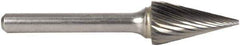 M.A. Ford - 6mm Cut Diam, 6mm Shank Diam, Cone Head Single Cut Burr - Carbide, Flat End, 12.7mm LOC, 50mm OAL - Exact Tool & Supply