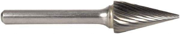 M.A. Ford - 6mm Cut Diam, 6mm Shank Diam, Cone Head Double Cut Burr - Carbide, Flat End, 12.7mm LOC, 50mm OAL - Exact Tool & Supply
