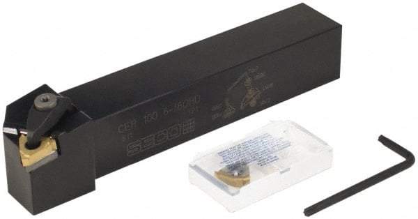 Seco - External Thread, 1" Shank Width Indexable Threading Toolholder - 16ER Insert Compatibility - Exact Tool & Supply