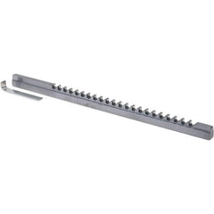 Dumont Minute Man - 1/4" Keyway Width, Style C, Keyway Broach - High Speed Steel, TiAlN Finish, 3/8" Broach Body Width, 25/64" to 2-1/2" LOC, 11" OAL - Exact Tool & Supply