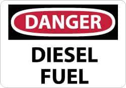 NMC - "Danger - Diesel Fuel", 10" Long x 14" Wide, Aluminum Safety Sign - Rectangle, 0.04" Thick, Use for Hazardous Materials - Exact Tool & Supply