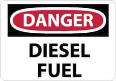 NMC - "Danger - Diesel Fuel", 10" Long x 14" Wide, Rigid Plastic Safety Sign - Rectangle, 0.05" Thick, Use for Hazardous Materials - Exact Tool & Supply