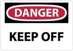 NMC - "Danger - Keep Off", 10" Long x 14" Wide, Rigid Plastic Safety Sign - Rectangle, 0.05" Thick, Use for Hazardous Materials - Exact Tool & Supply